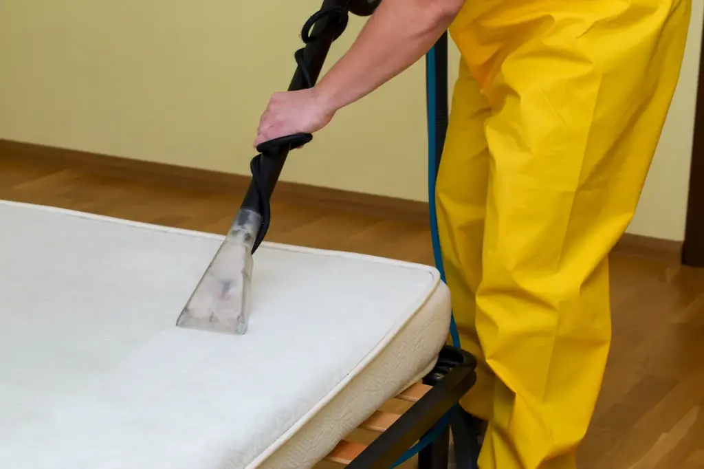 A Cleaner use Vacuum on the Mattress 