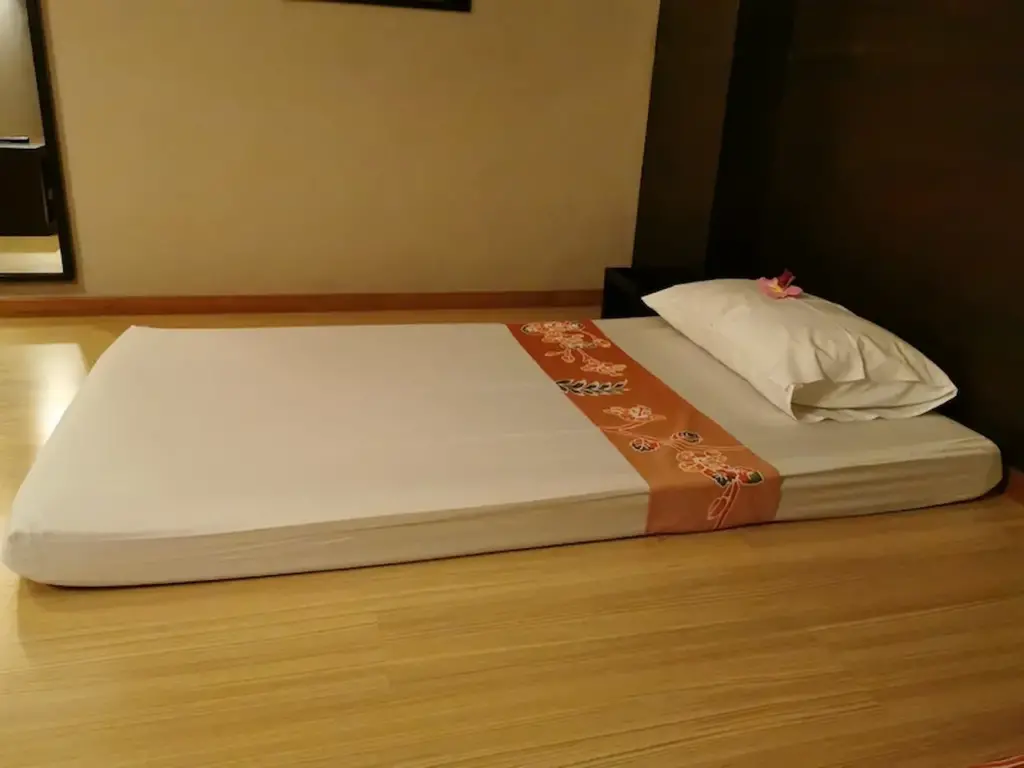 A Mattress on the Floor with Pillow