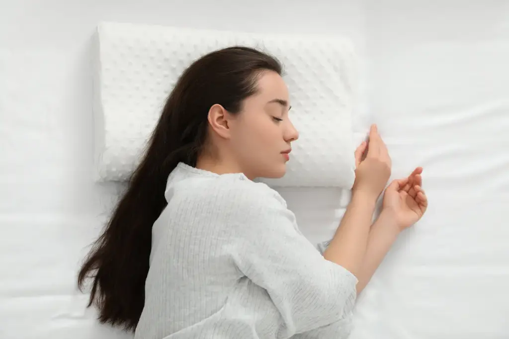 Woman Sleeping on Memory Foam Pillow