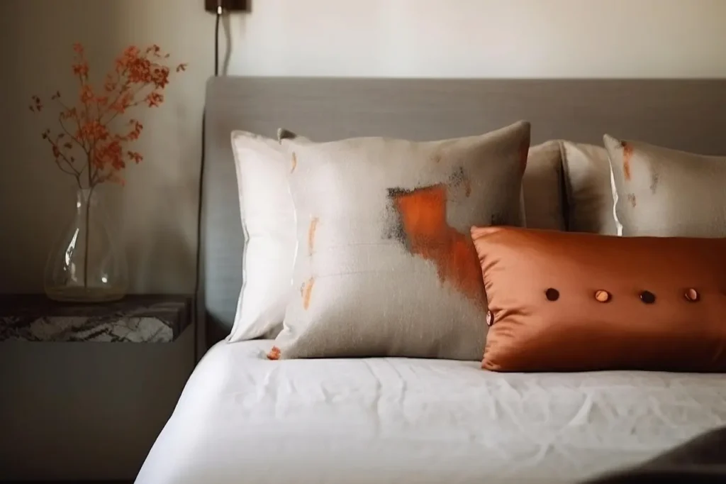 A Bed with Silk Pillows 